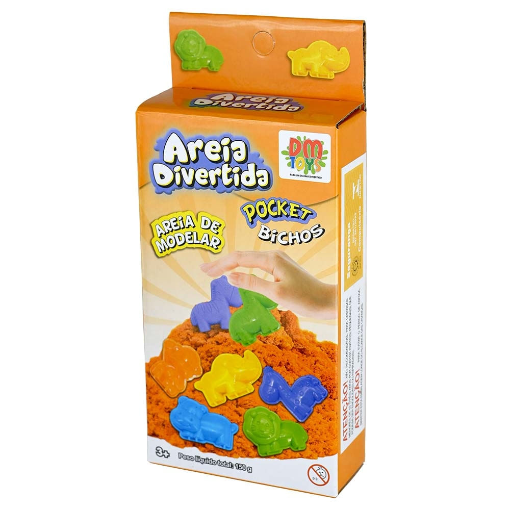 AREIA DIVERTIDA POCKET BICHOS  ( SORTIDOS) - DM BRASIL