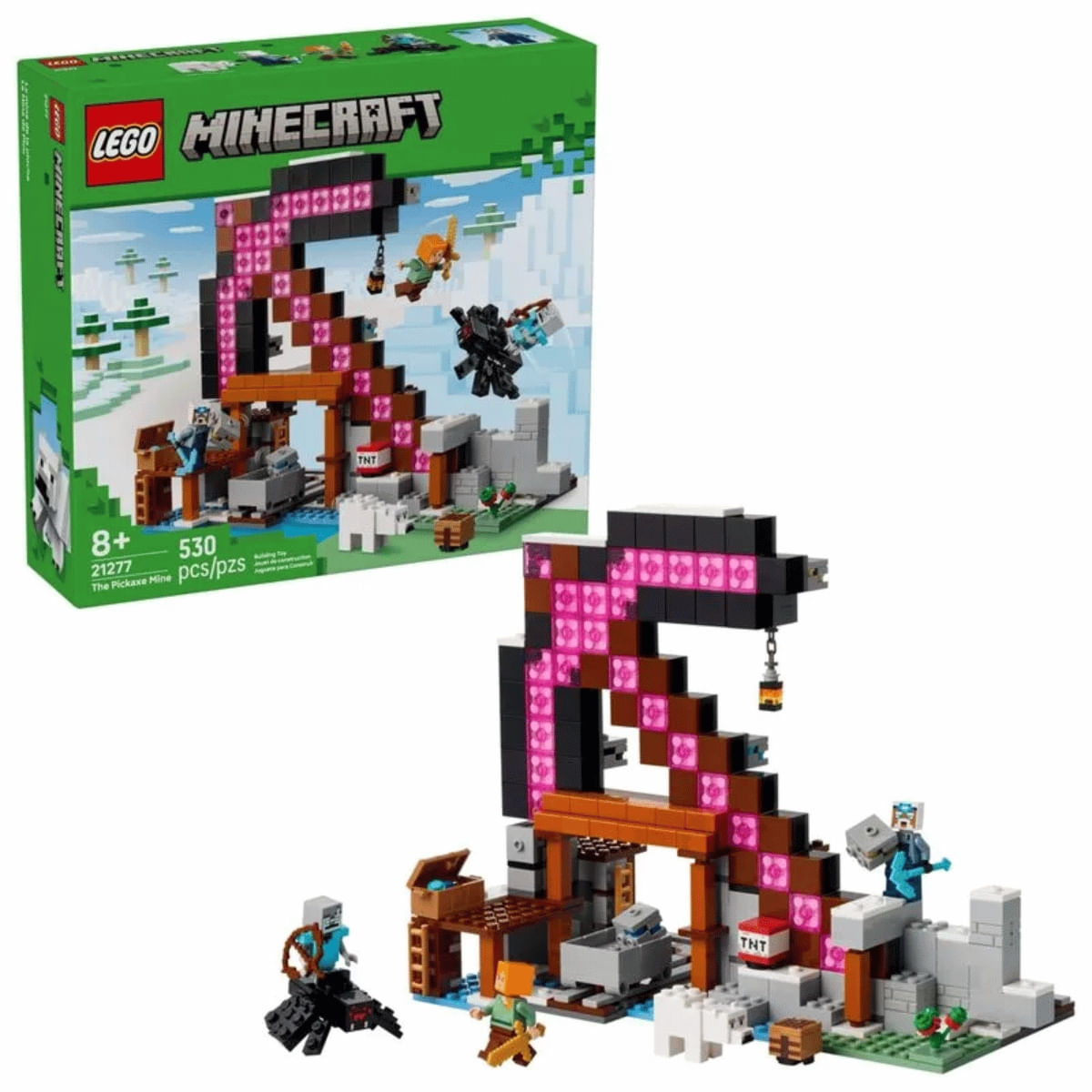 LEGO Minecraft A Mina da Picareta 530 Peças 8+ 21277
