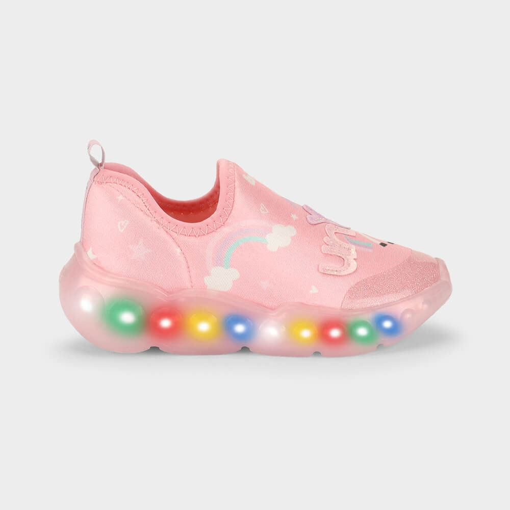 Tênis Infantil de Luz Bibi Roller Celebration 3.0 Rosa de Unicórnio