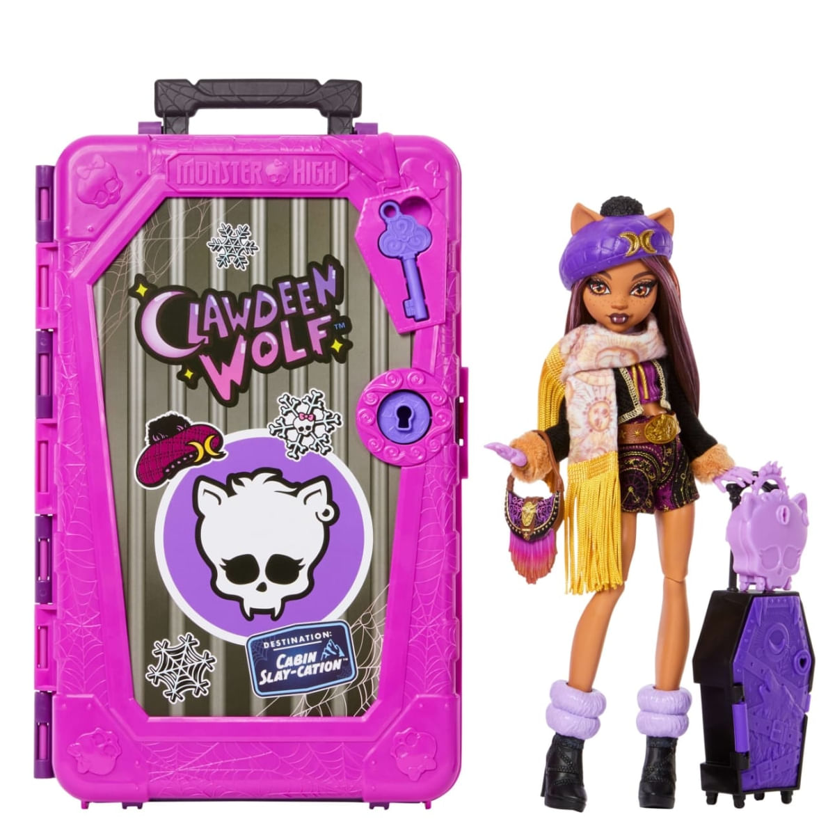 Boneca Clawdeen Wolf Monster High - Skulltimate Secrets Cabin Slay-Cation - Caixão e Acessórios - Mattel