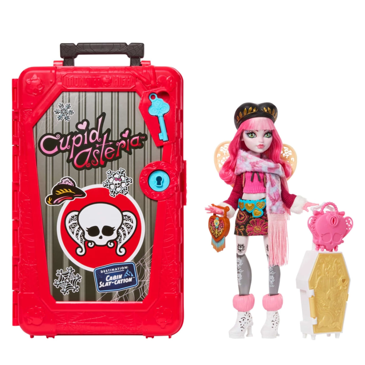 Boneca Cupid Asteria Monster High - Skulltimate Secrets Cabin Slay-Cation - Caixão e Acessórios - Mattel