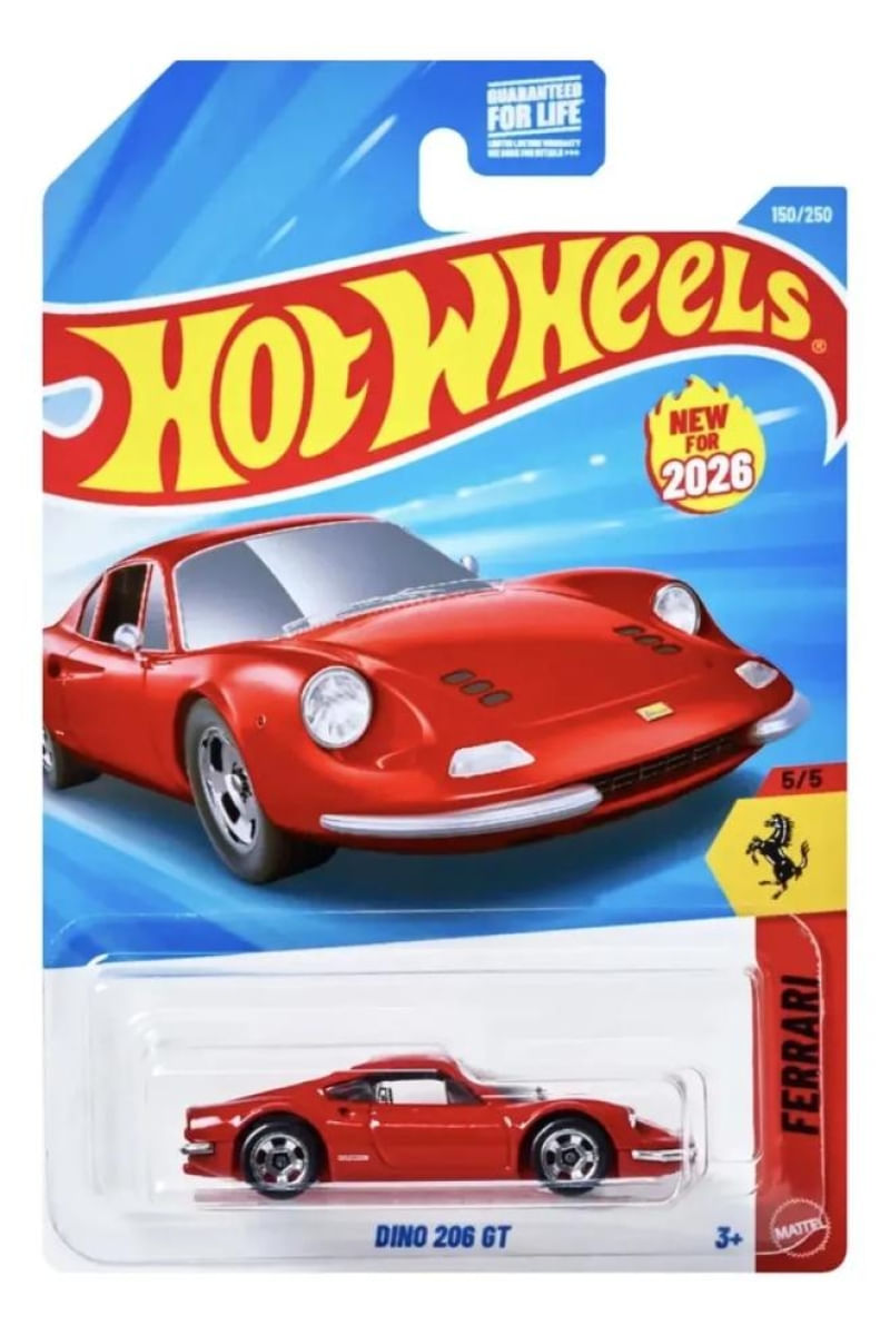 Carrinho Hot Wheels 2026 Ferrari Dino 206 GT Mattel 1:64