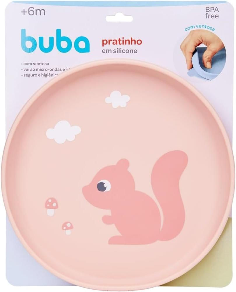 Pratinho Em Silicone Ventosa Cloudy Esquilo Buba 20890