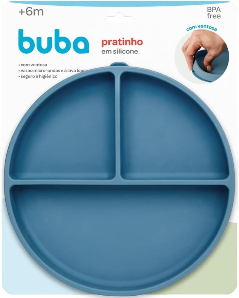 Pratinho Em Silicone Com Ventosa Azul Escuro Buba - 20962