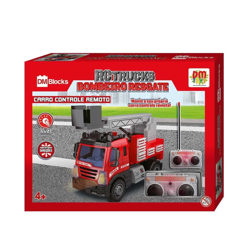 Carrinho Controle Remoto Bombeiro Dm Blocks Dm Toys DMT7223