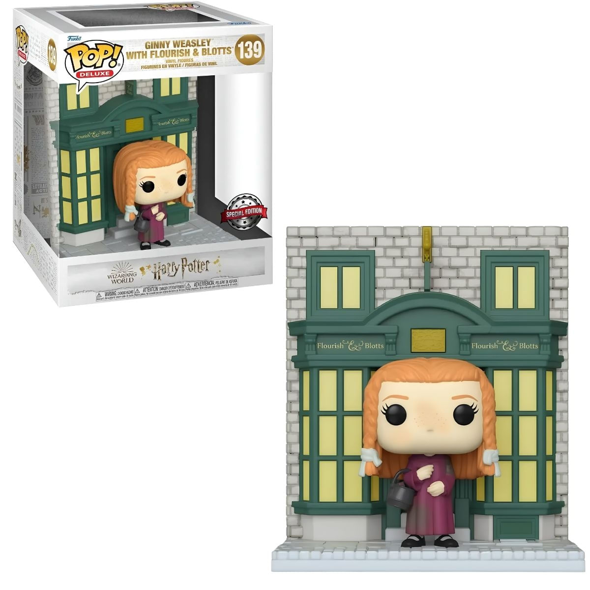Funko Pop Deluxe Harry Potter Ginny Weasley com Loja Flourish & Blotts #139