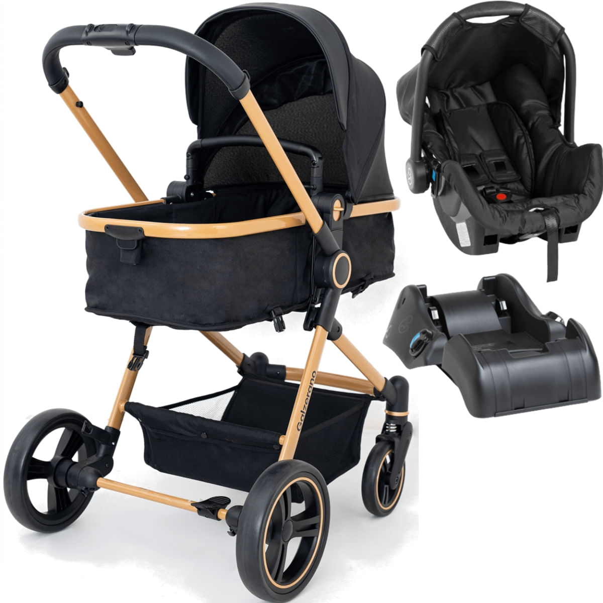Carrinho de Bebe Moises Bebe Conforto Base Galzerano Ivy G22 Gold