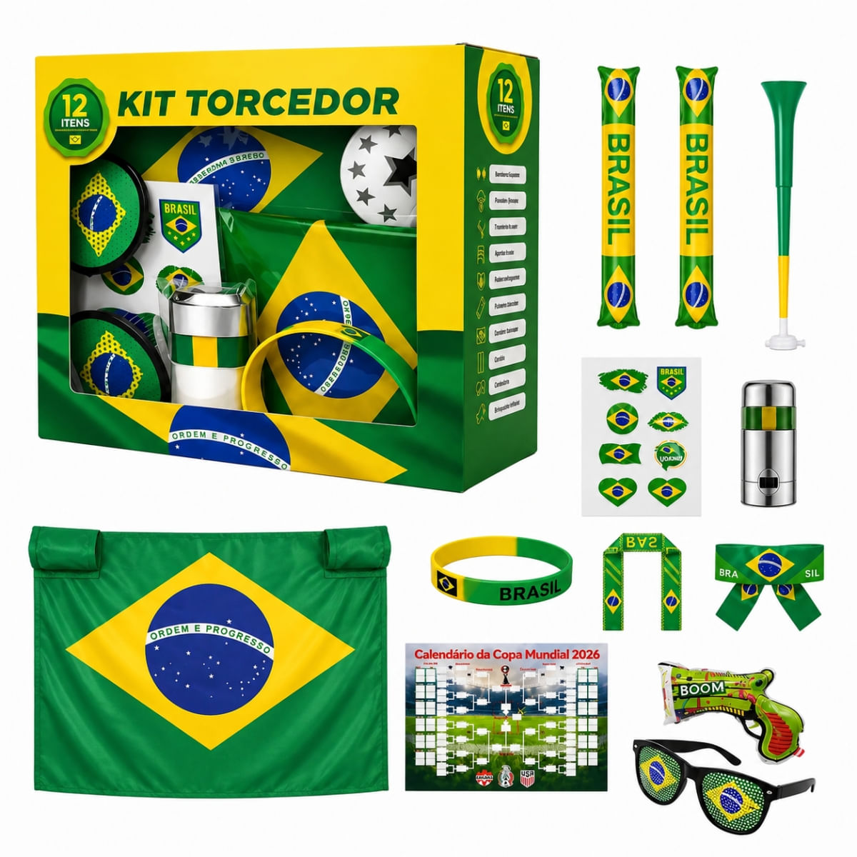 Kit Torcedor Brasil – 12 Itens