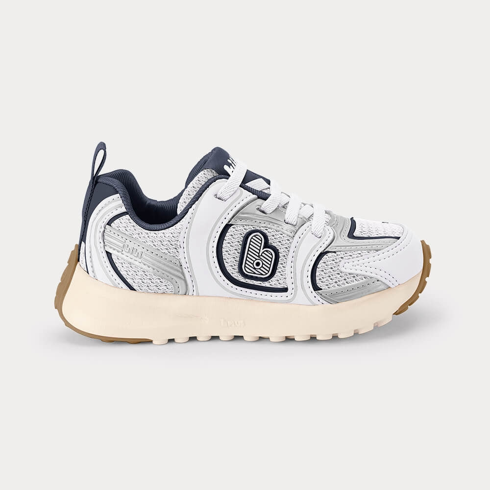 Tênis Infantil Bibi Jogging Branco com Azul Marinho