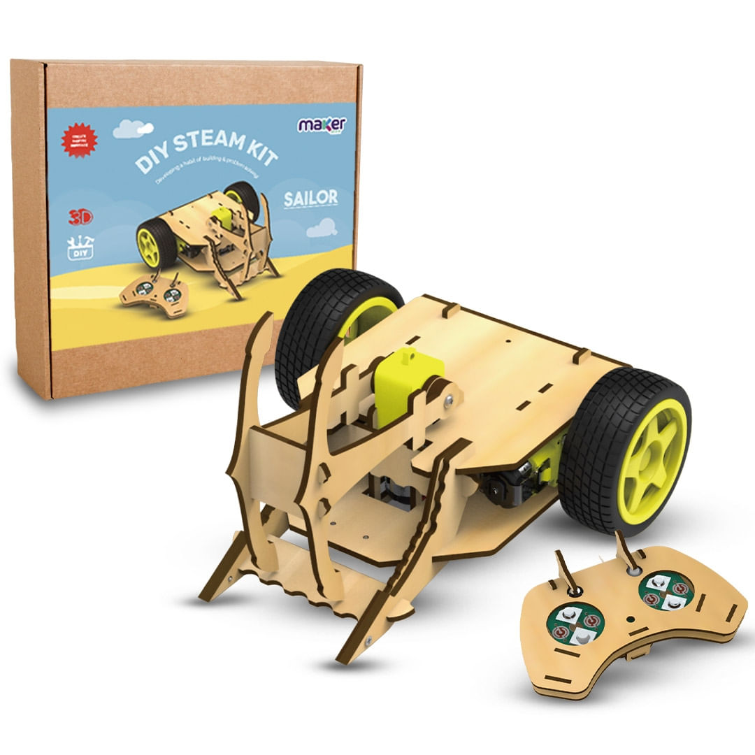Kit de Robótica MDF Carrinho STEM Controle Sailor