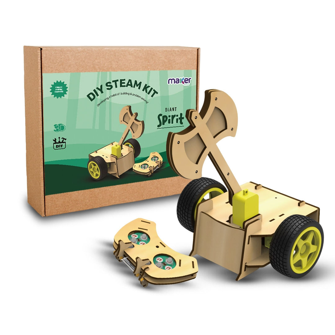 Kit de Robótica STEM Carrinho Combate Machado Giant Spirit MDF