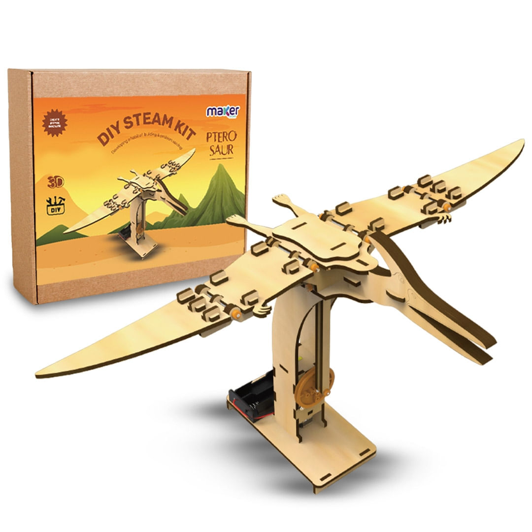 Kit de Robótica STEM Montagem Dinossauro MDF