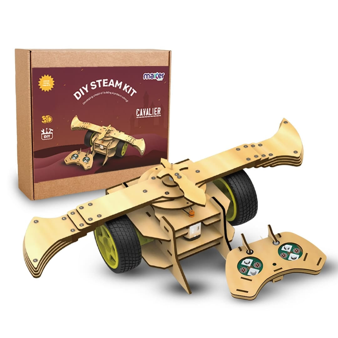 Kit de Robótica  STEM Montagem Carro Cavalier MDF