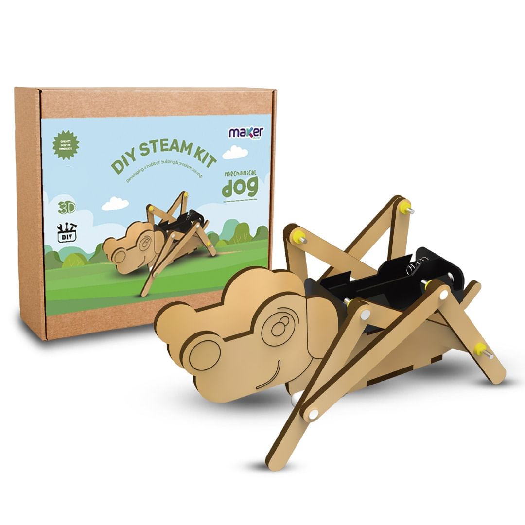 Kit de Robótica MDF Cachorro Mecânico STEM