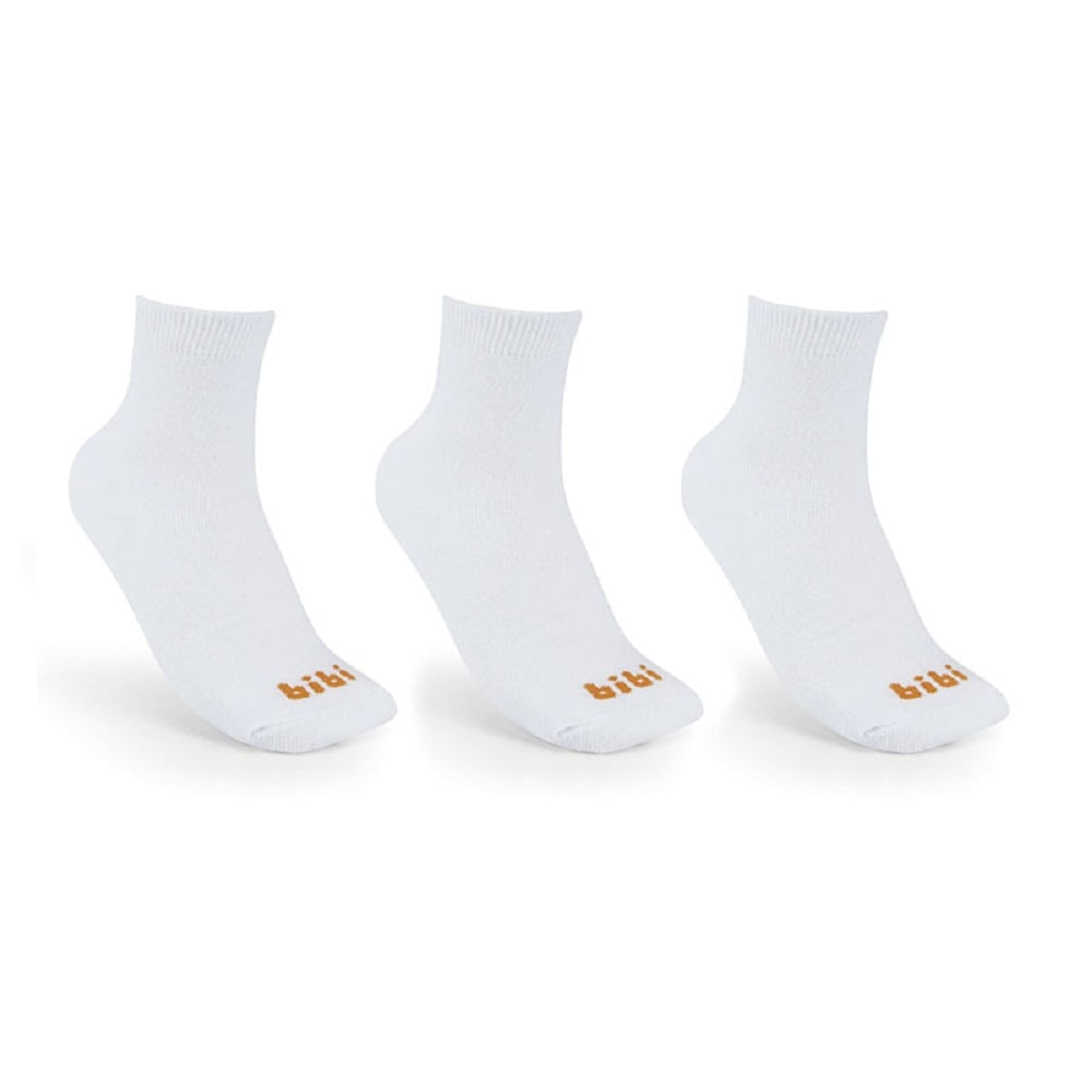 Kit de Meias Infantil Mini Branca Cano Médio