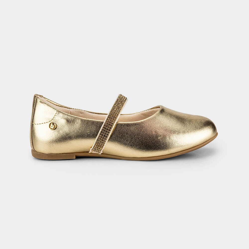 Sapatilha Infantil Bibi Ballerina Basic Dourada com Brilho