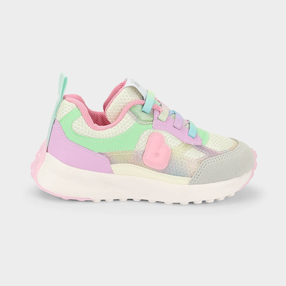 Tênis Infantil Bibi Jogging Rosa com Verde