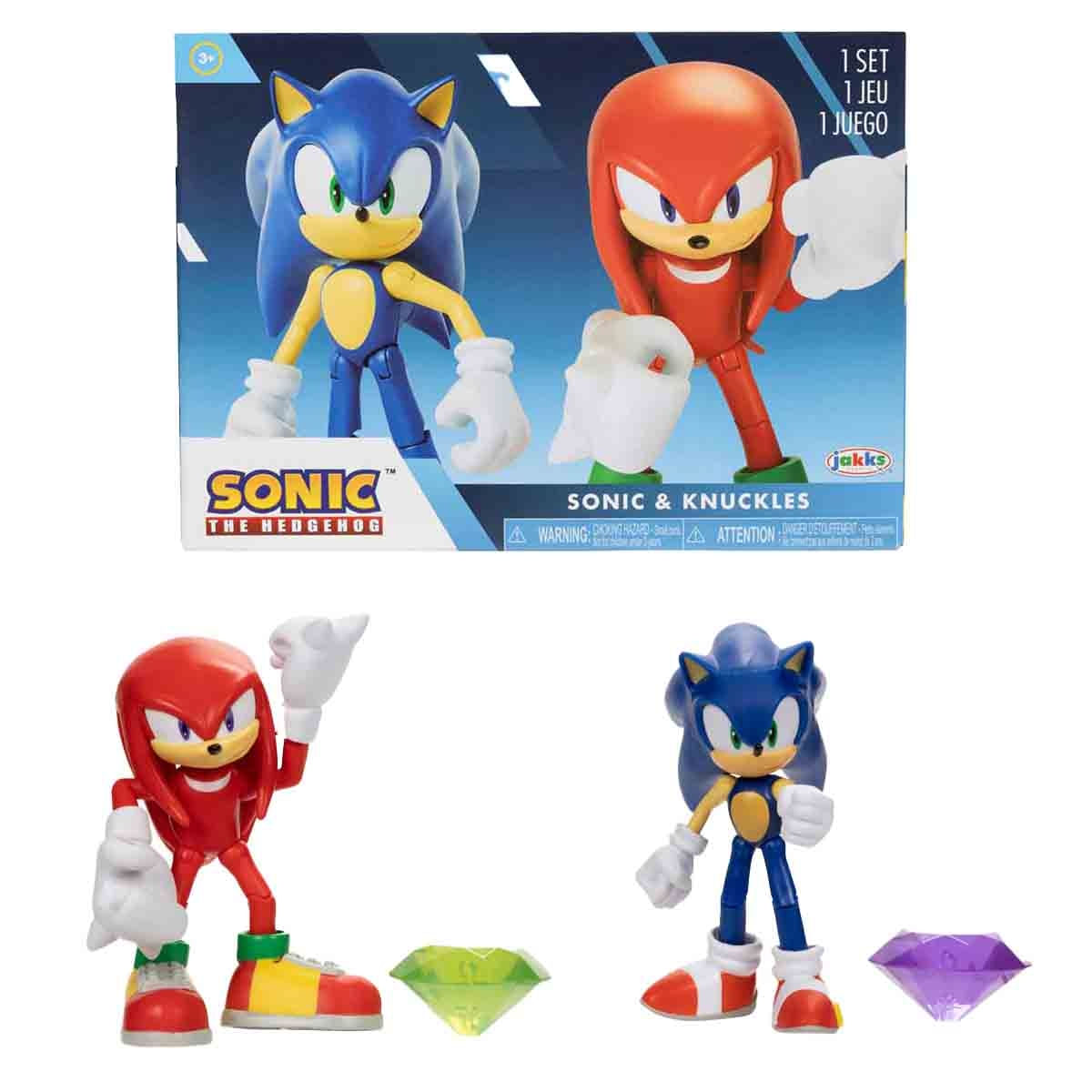 2 Bonecos Sonic E Knuckles Com Acessórios - Sonic