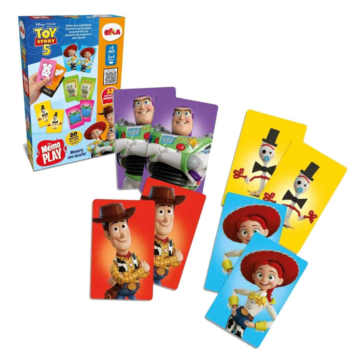 Jogo Da Memória Memo Play Toy Story 5 Original Disney Pixar, Elka, 2 à 4 Jogadores Crianças +6 Anos