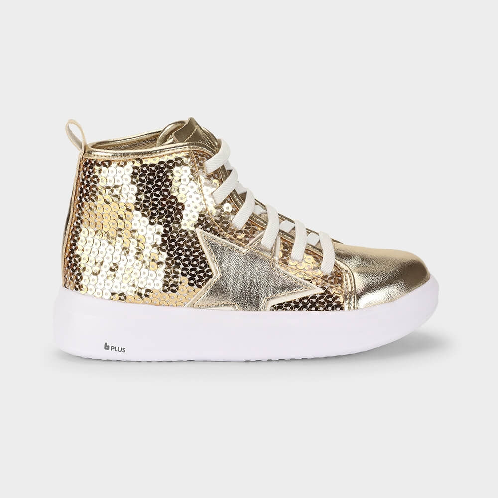 Abotinado Infantil Bibi Glam Dourado de Brilho