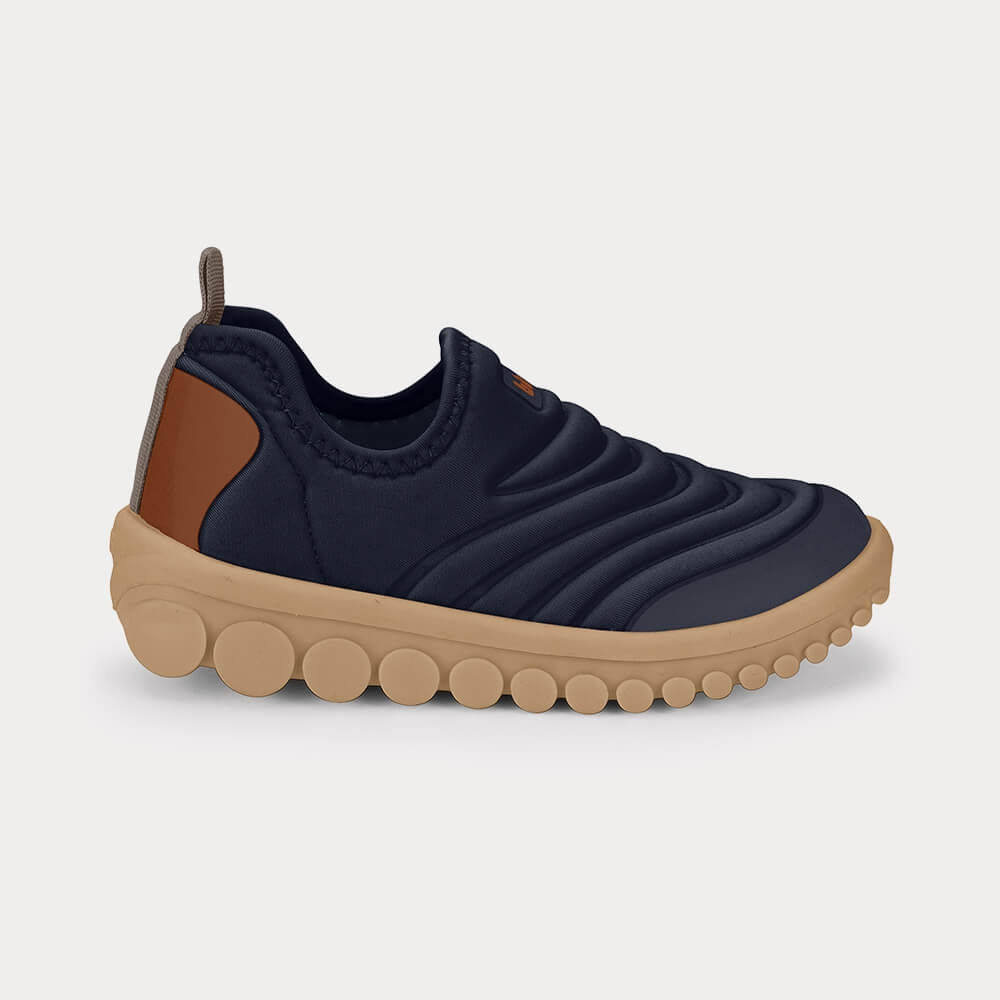 Tênis Infantil Bibi Roller 2.0 Azul Marinho com Marrom