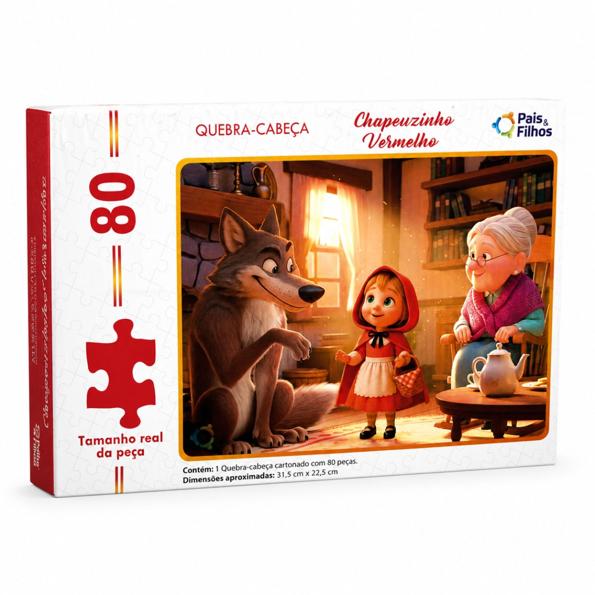 Quebra-Cabeça Chapeuzinho Vermelho 80 peças