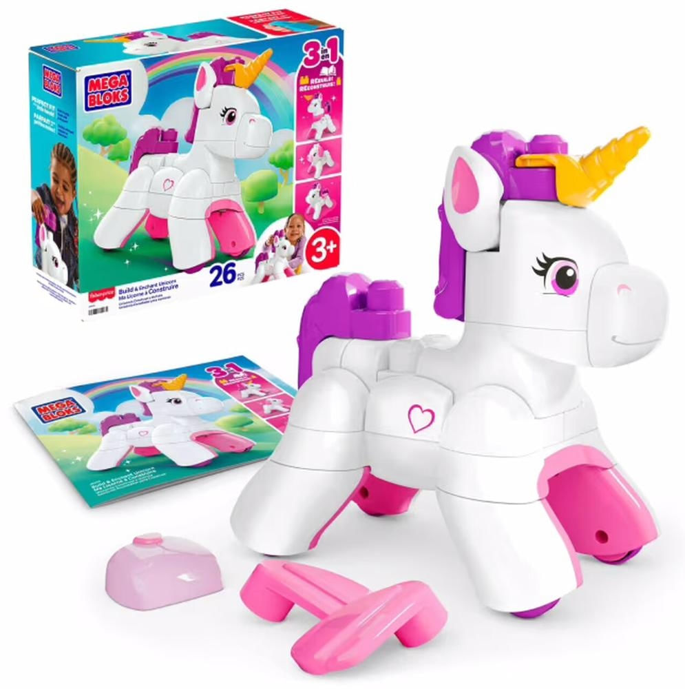 Blocos De Montar Mega Blocks Unicórnio 3 Em 1 Mattel - JKG36