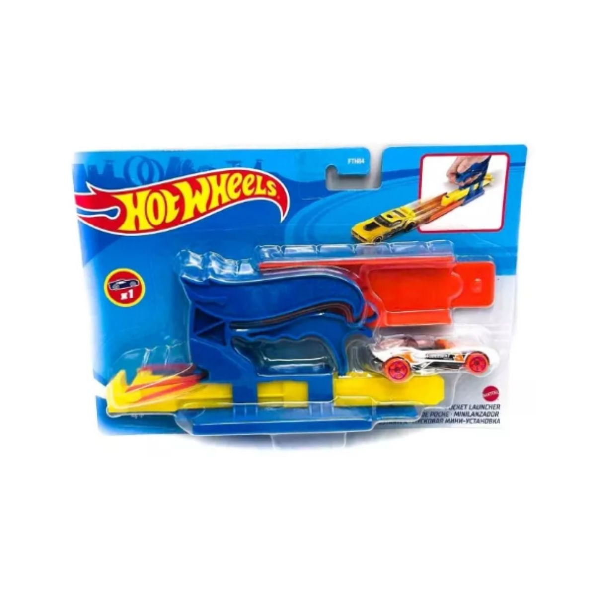 Hot Wheels Lançador Básico de Bolso Azul com 1 Carrinho