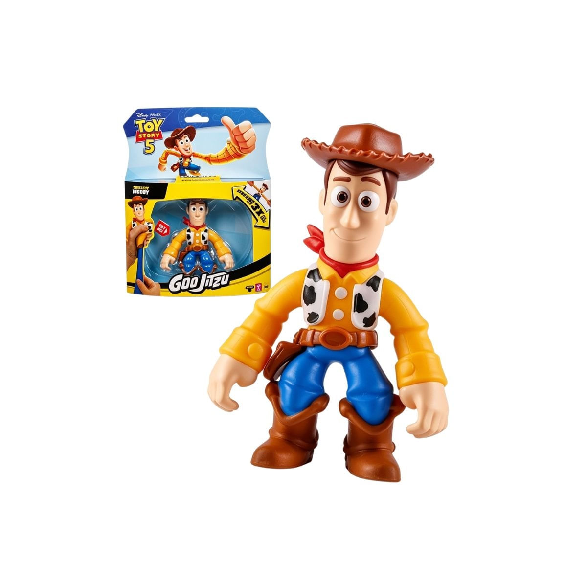 Boneco Woody Toy Story 5 Goo Jit Zu 12cm Estica até 3x