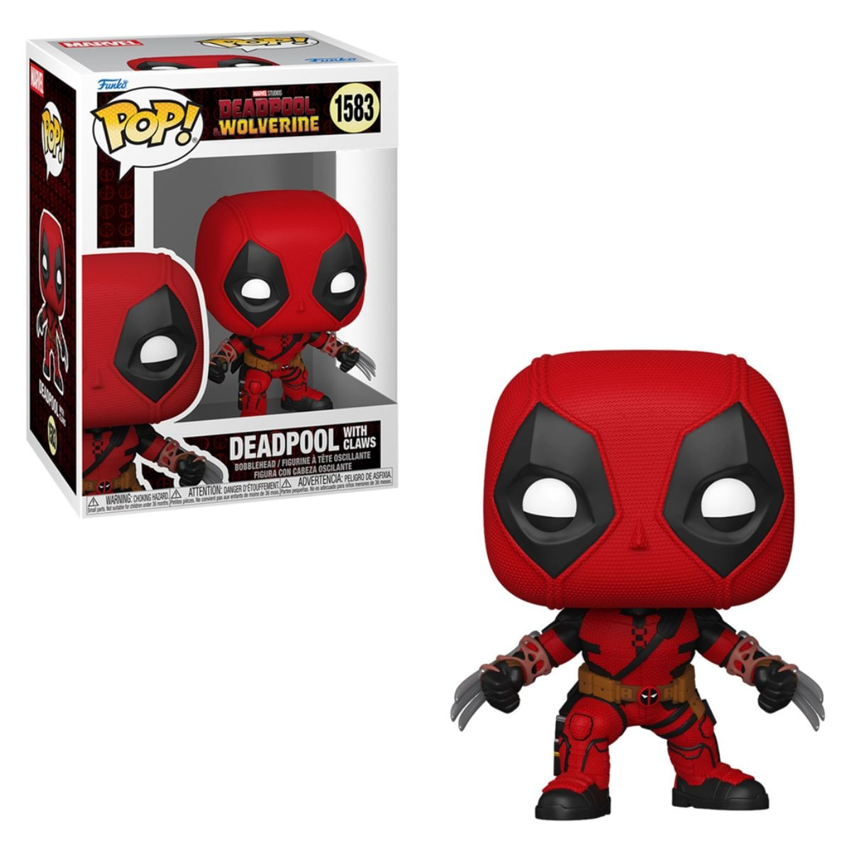 Funko Pop! Deadpool com Garras #1583 Marvel Deadpool & Wolverine Bobblehead