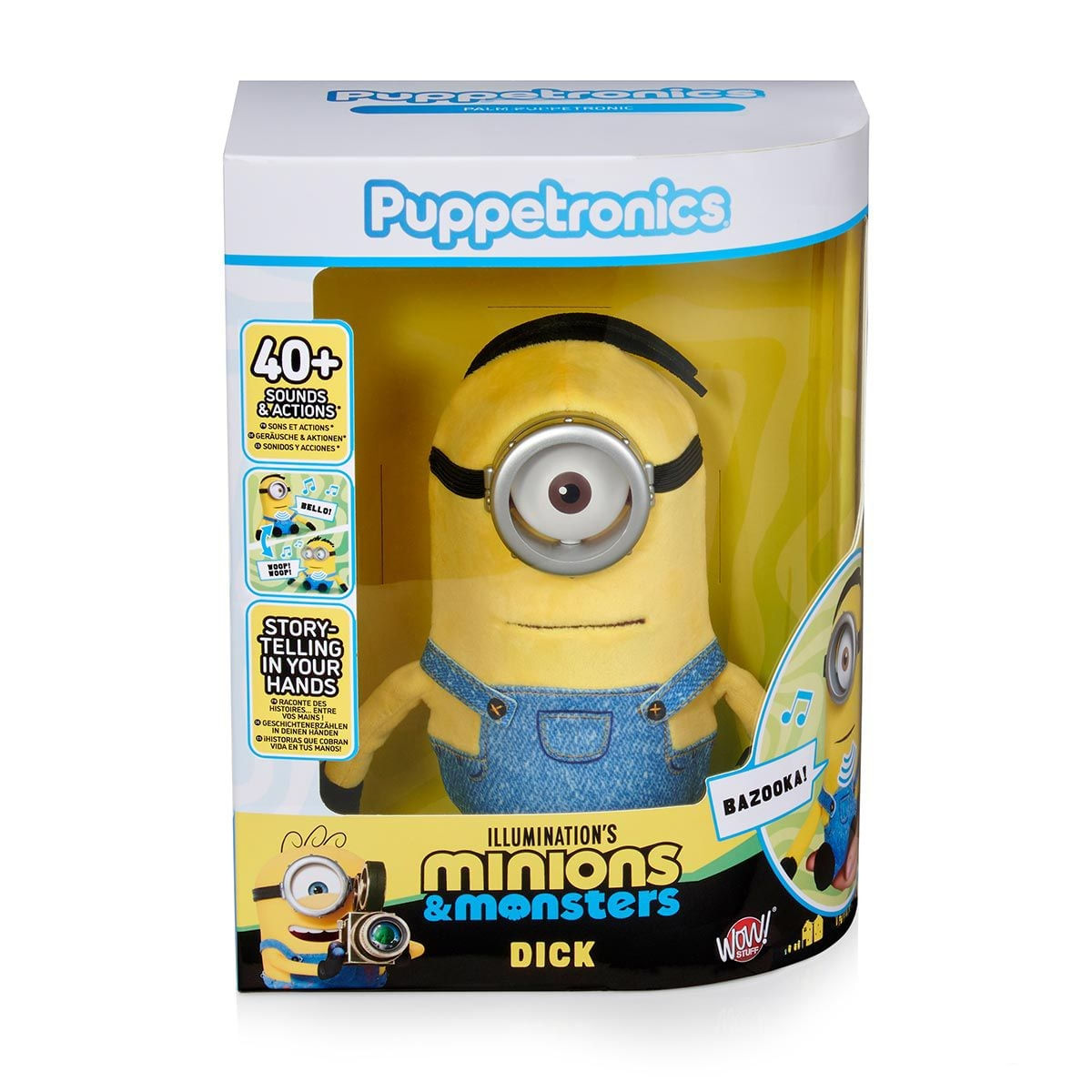 Pelúcia Minions Dick Puppetronics com Sons Boca Móvel e Olho que Pisca