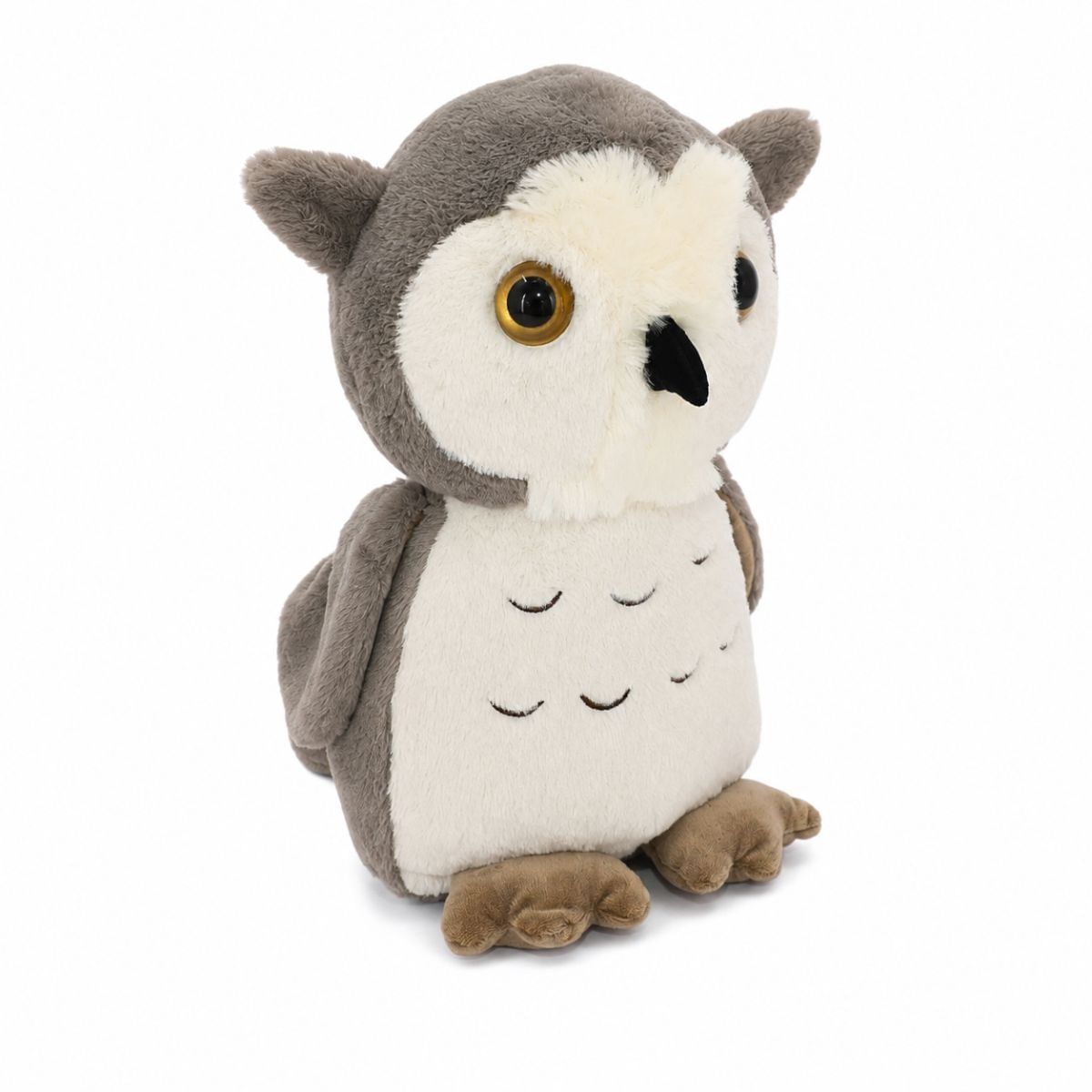Corujinha de Pelúcia Cinza Fofy Toys Macia Para Presentear