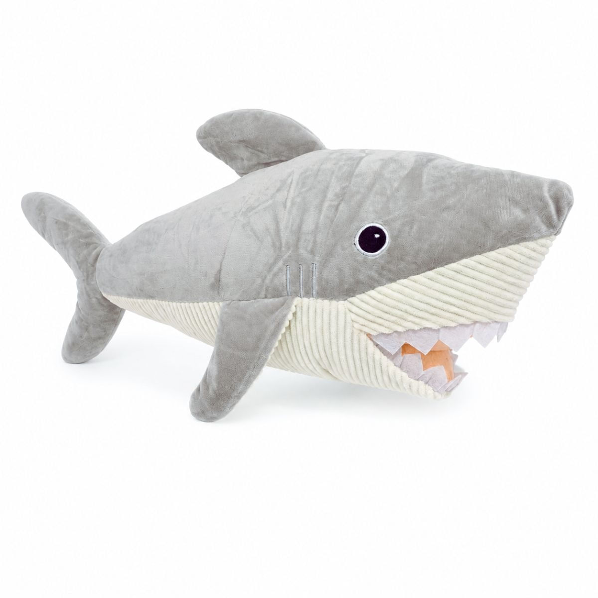 Tubarão de Pelúcia Cinza Grande Fofy Toys Macio Para Presentear