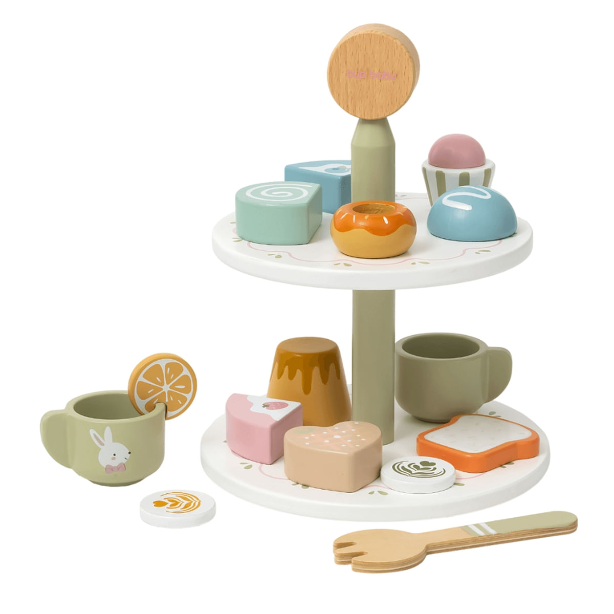 Brinquedo De Madeira Kit Chá Da Tarde Torre Bup Baby