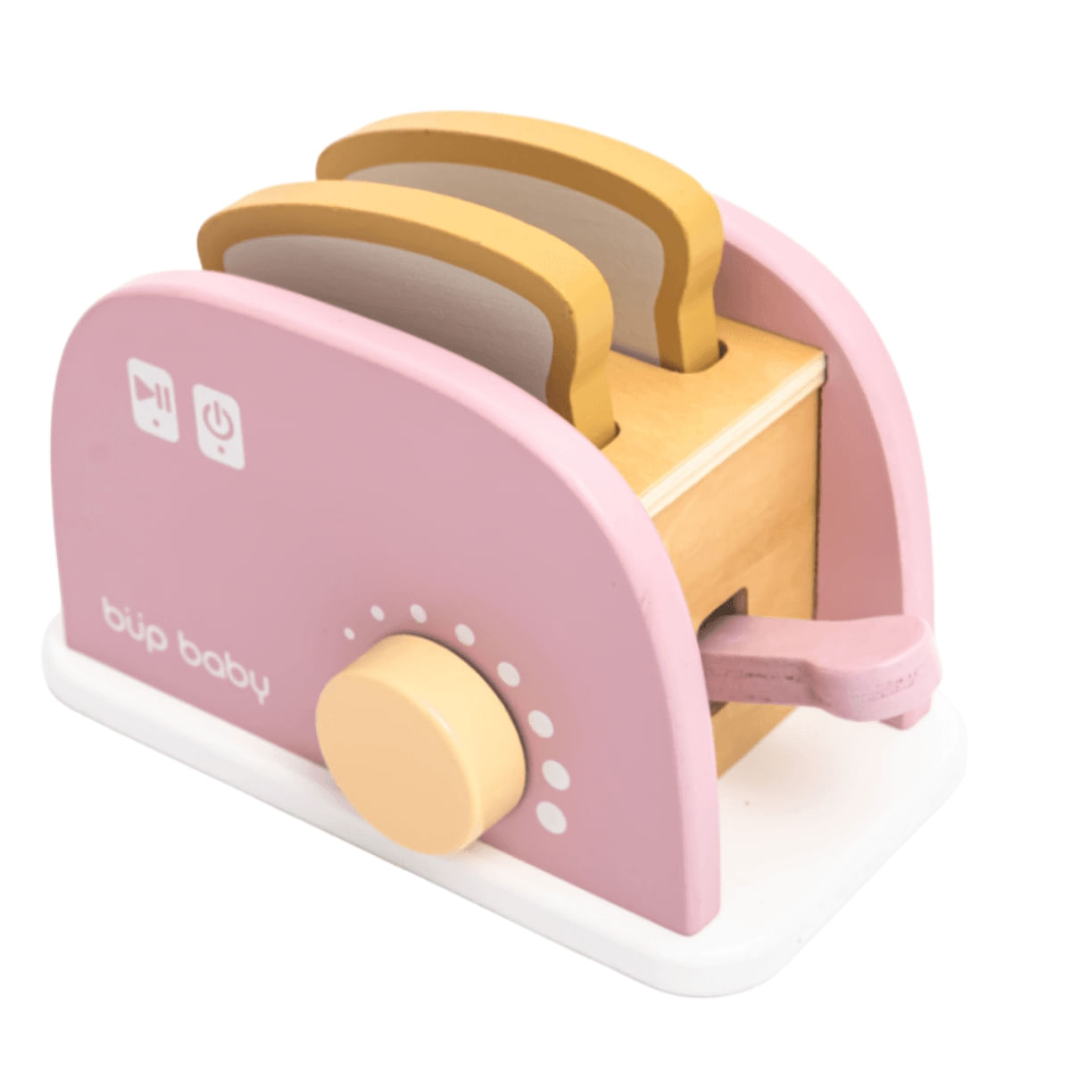 Brinquedo De Madeira Kit Torradeira Rosa Bup Baby