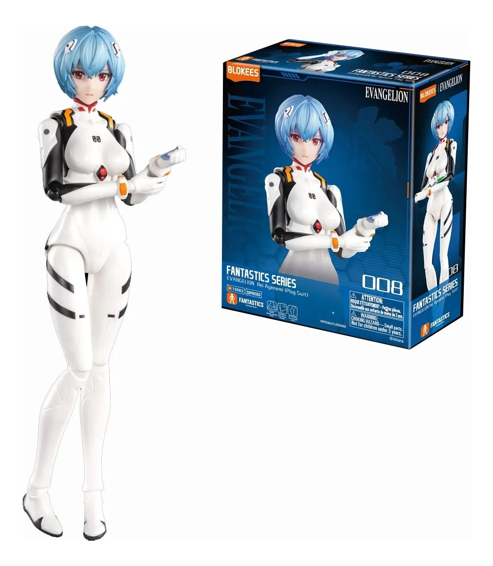 Evangelion Rei Ayanami Plug Suit  Blokees Model Kit Articulado 32 Peças Fantastics Series