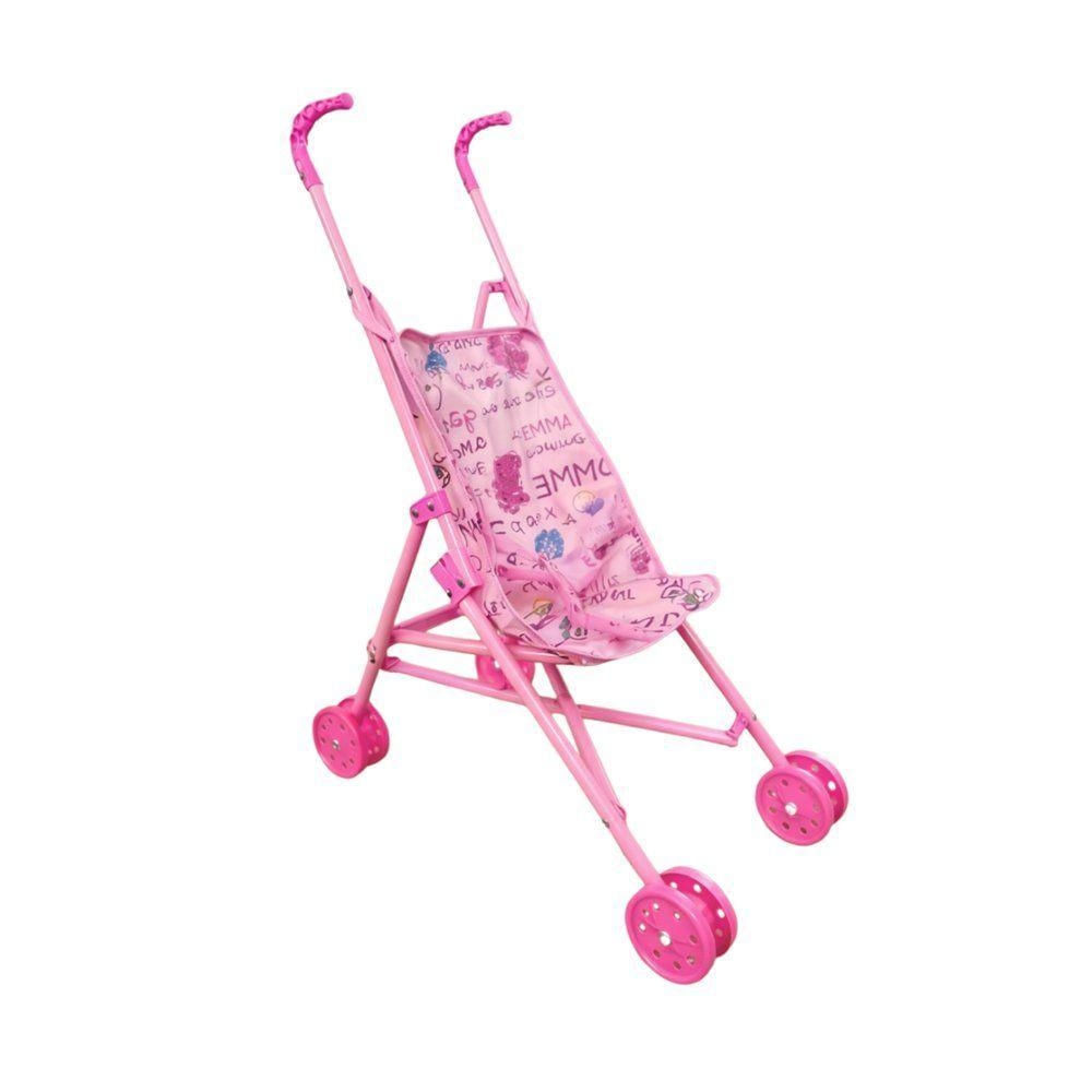 Carrinho de Boneca Infantil DDG5008 Dobrável Rosa DDG Importadora