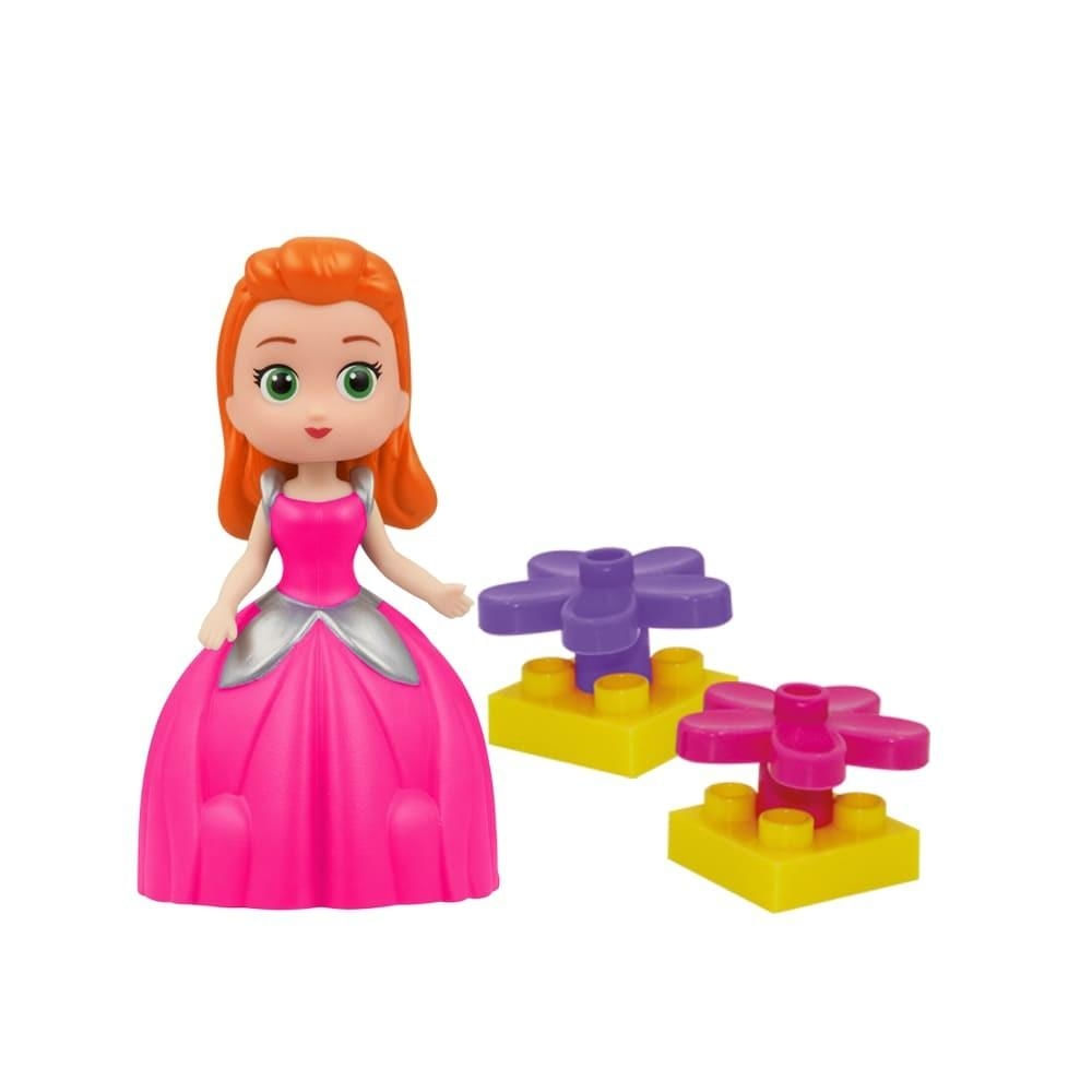Bloco Mania Princesa Rosa Com Blocos E Boneca - Monte Líbano