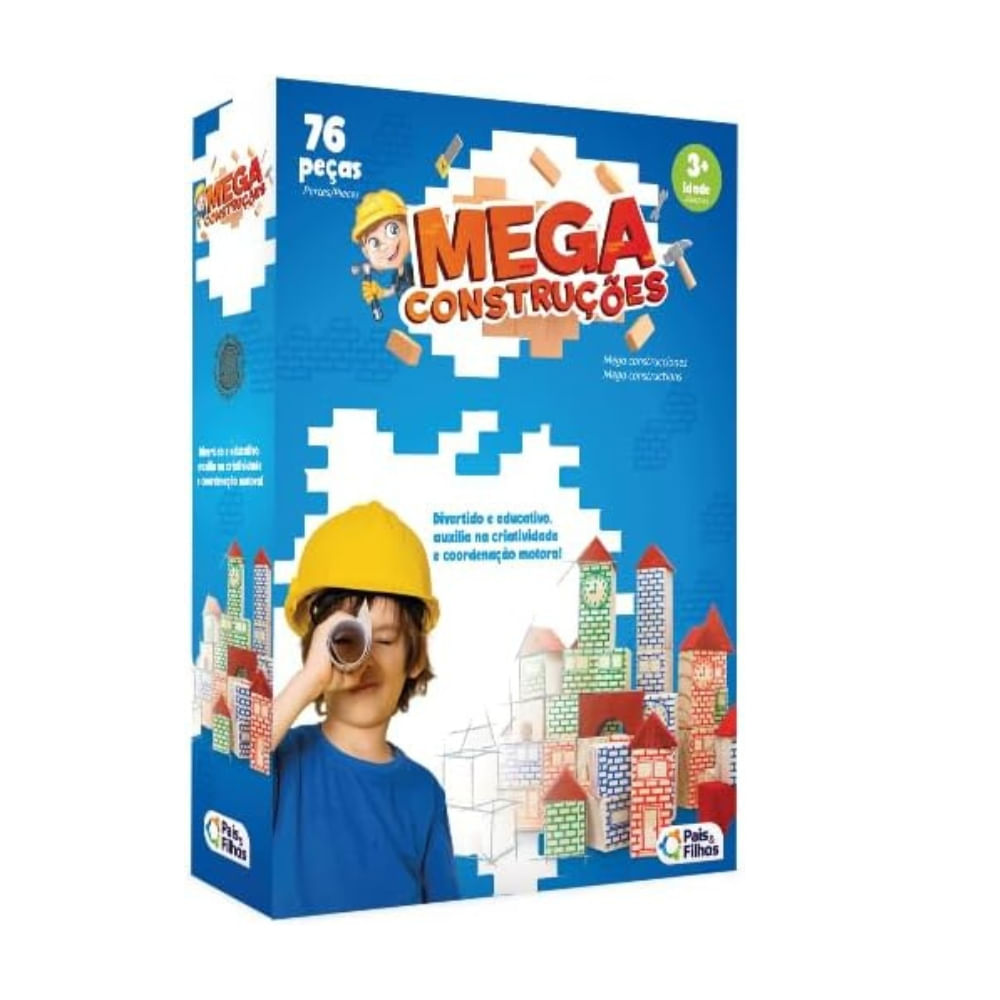 Blocos De Montar Mega Construções 76 Peças - Pais E Filhos