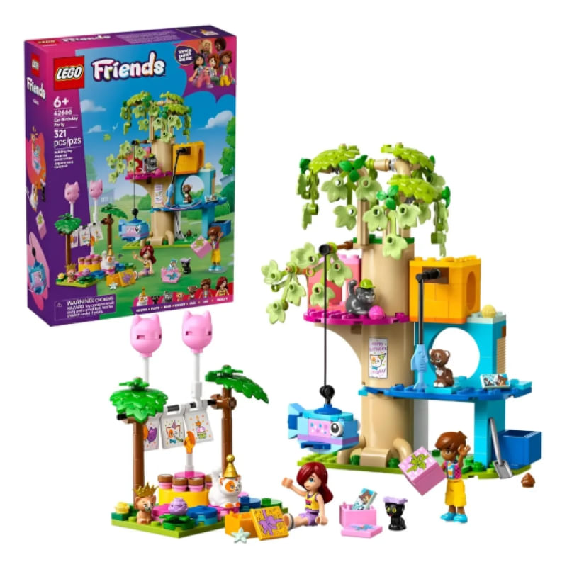 Friends Aniversário de Gato e Casa na Árvore Lego 42666