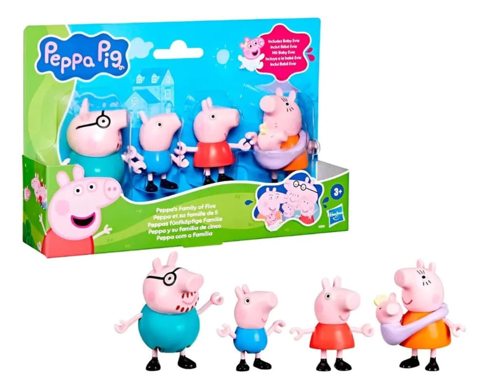 Kit 4 Bonecos Familia Peppa Pig Hasbro - G0506