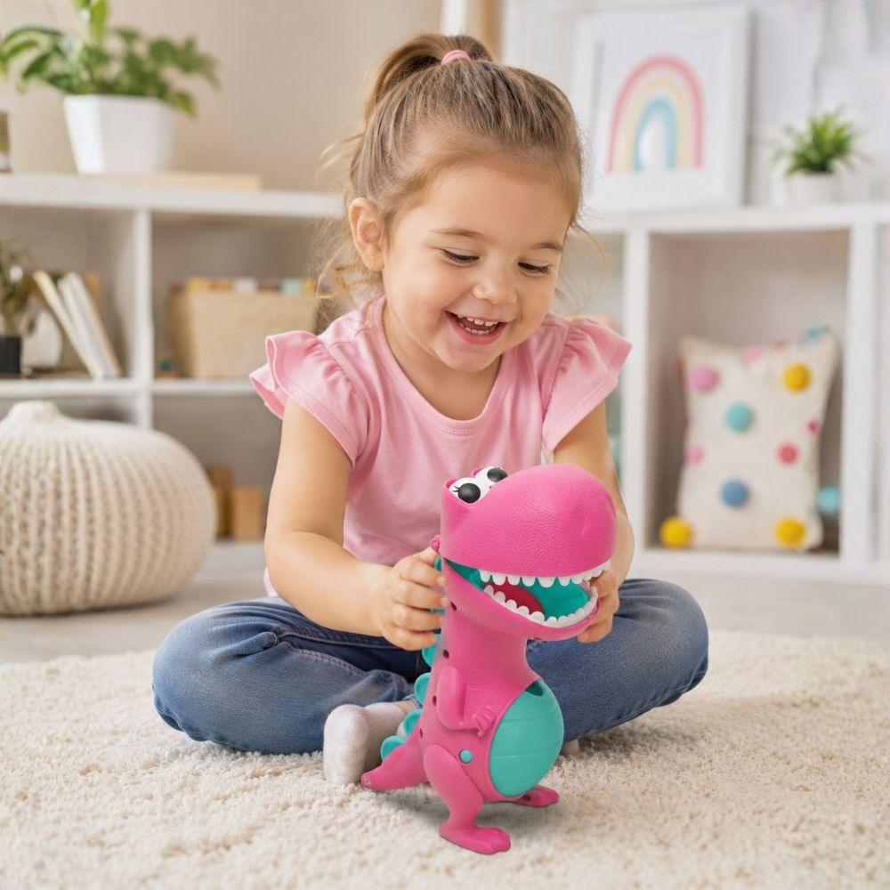 Brinquedo Dinossauro Interativo Tina Rex Papa Tudo Elka