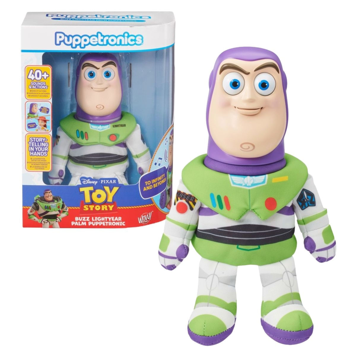 Buzz Lightyear Pelúcia que Fala em Inglês e Interage - Toy Story Disney - Sunny