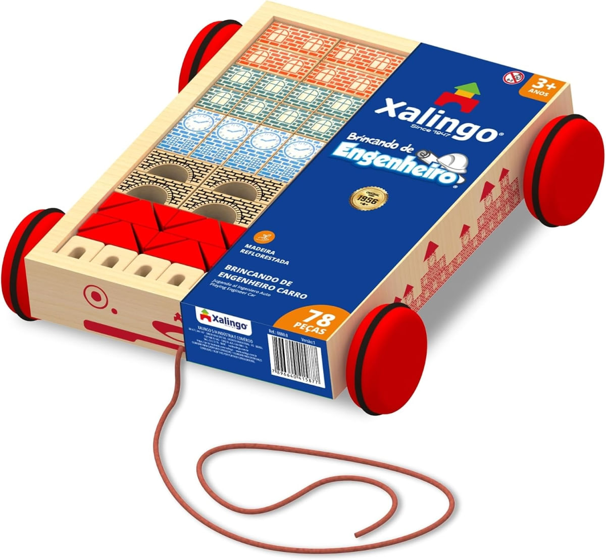 BRINCANDO DE ENGENHEIRO CARRO 78 PEÇAS - XALINGO