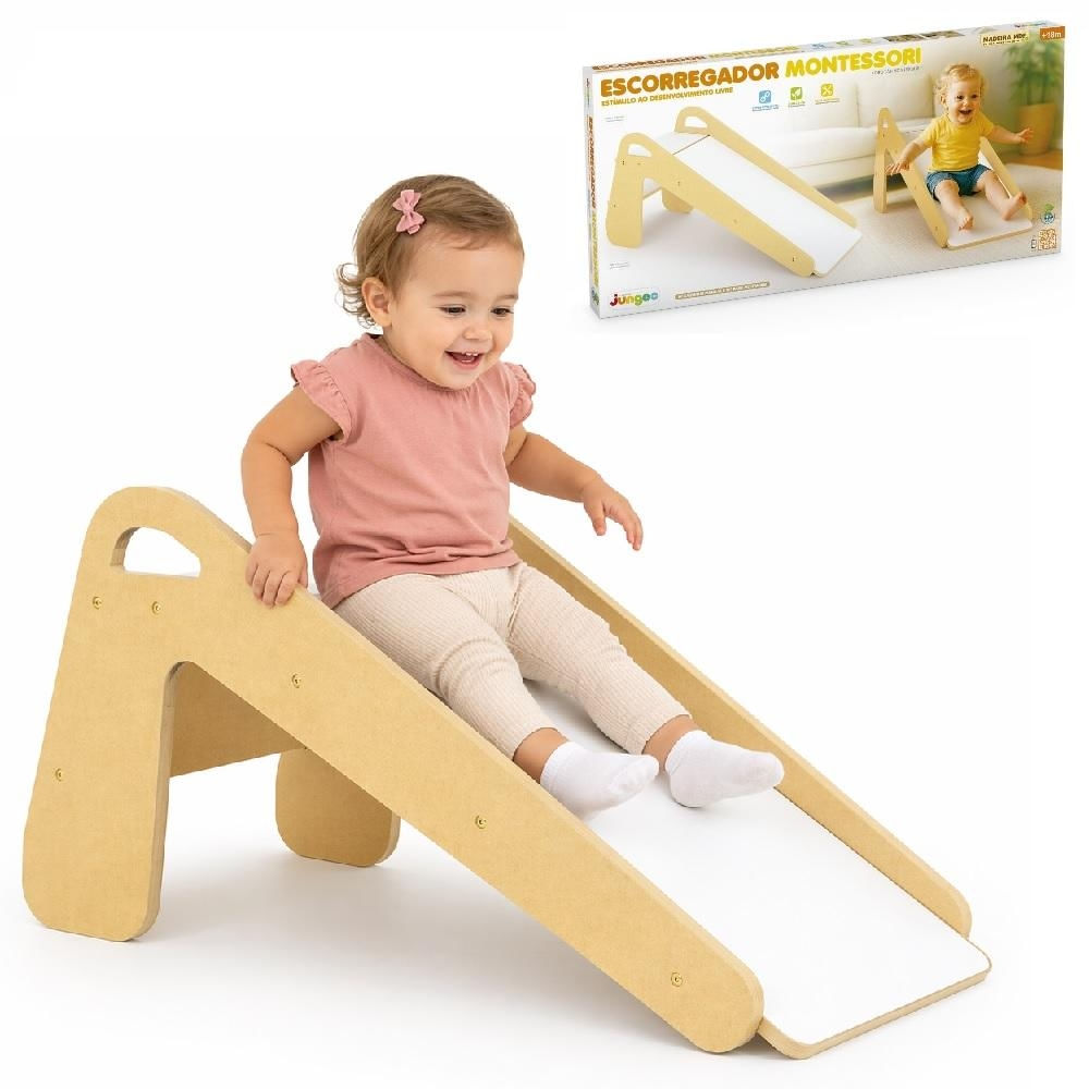ESCORREGADOR INFANTIL MADEIRA MONTESSORI PLAYGROUND TOBOGA BRINQUEDO EDUCATIVO BEBE CRIANCA