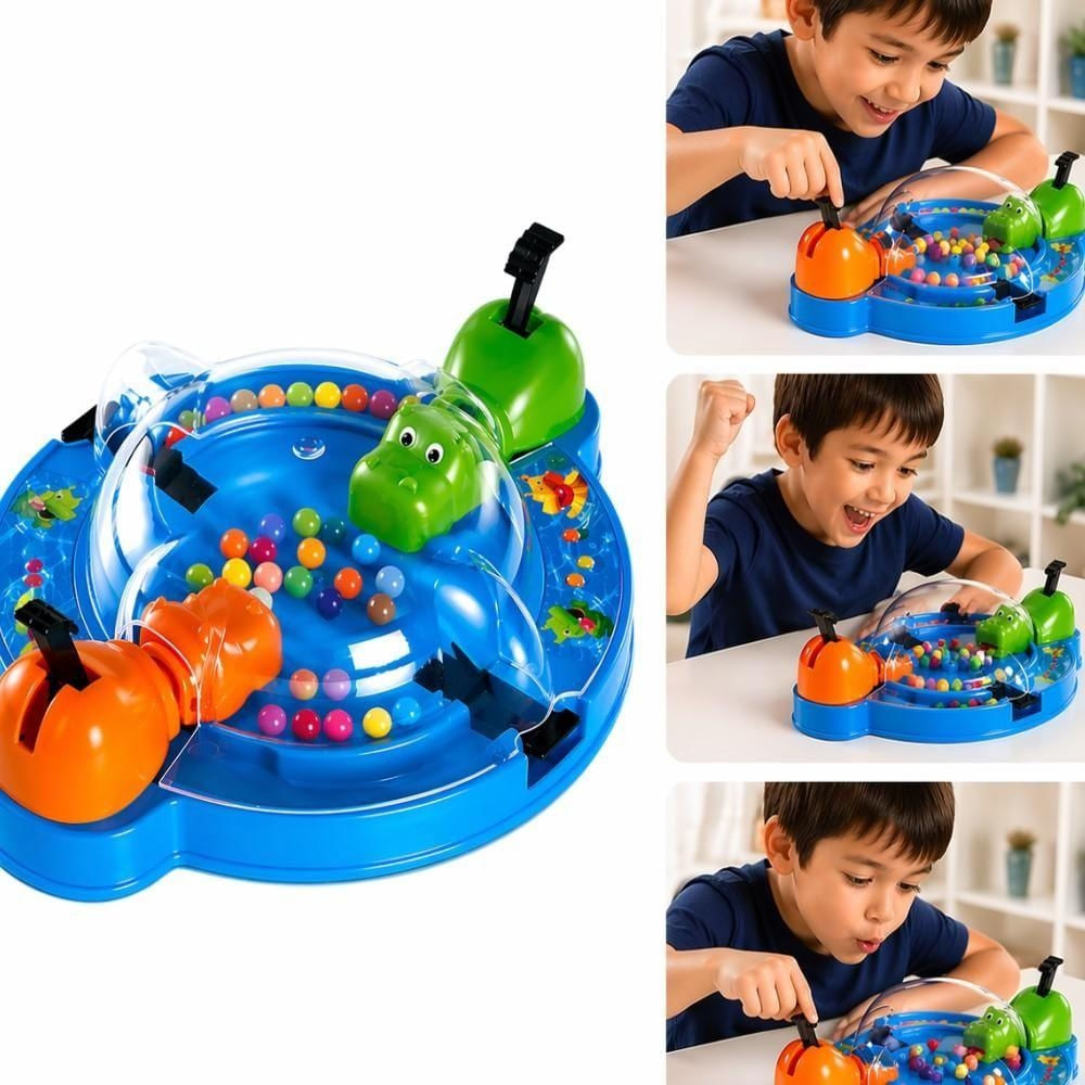 JOGO HIPOPOTAMO PAGA TUDO INFANTIL INTERATIVO BOLINHAS BRINQUEDO COORDENACAO MOTORA AGILIDADE DIVERSAO CRIANCAS