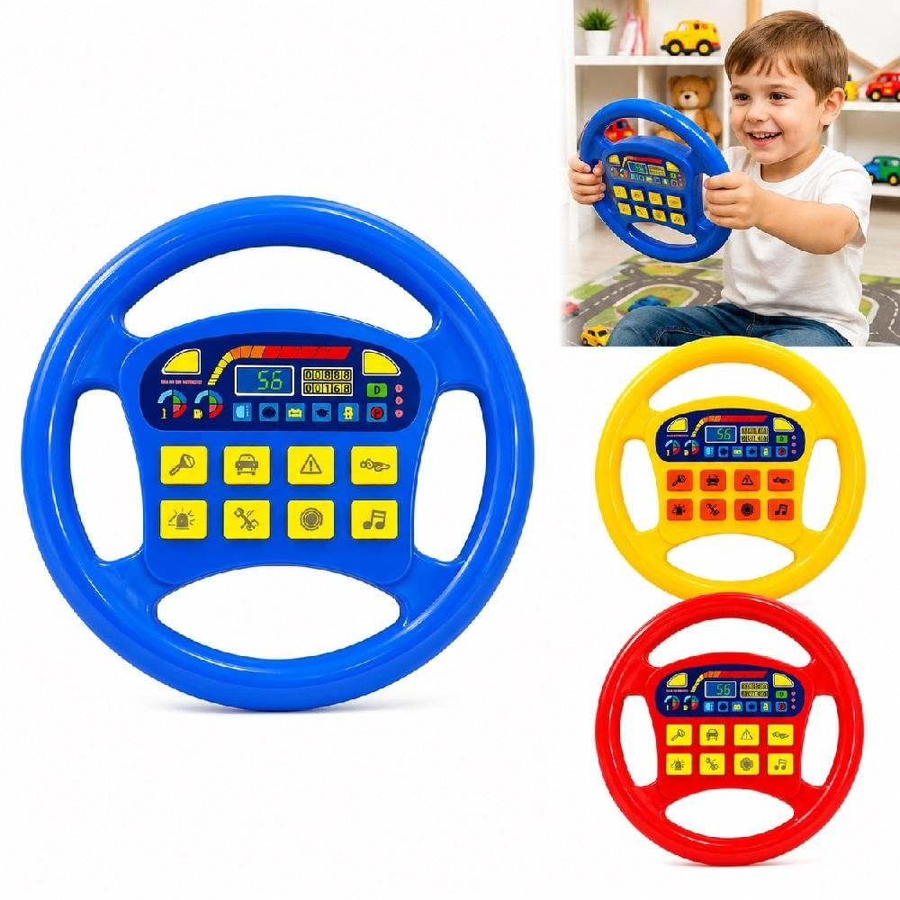 VOLANTE INTERATIVO MUSICAL INFANTIL COM SOM BUZINA E SIRENE BRINQUEDO EDUCATIVO PARA BEBÊ