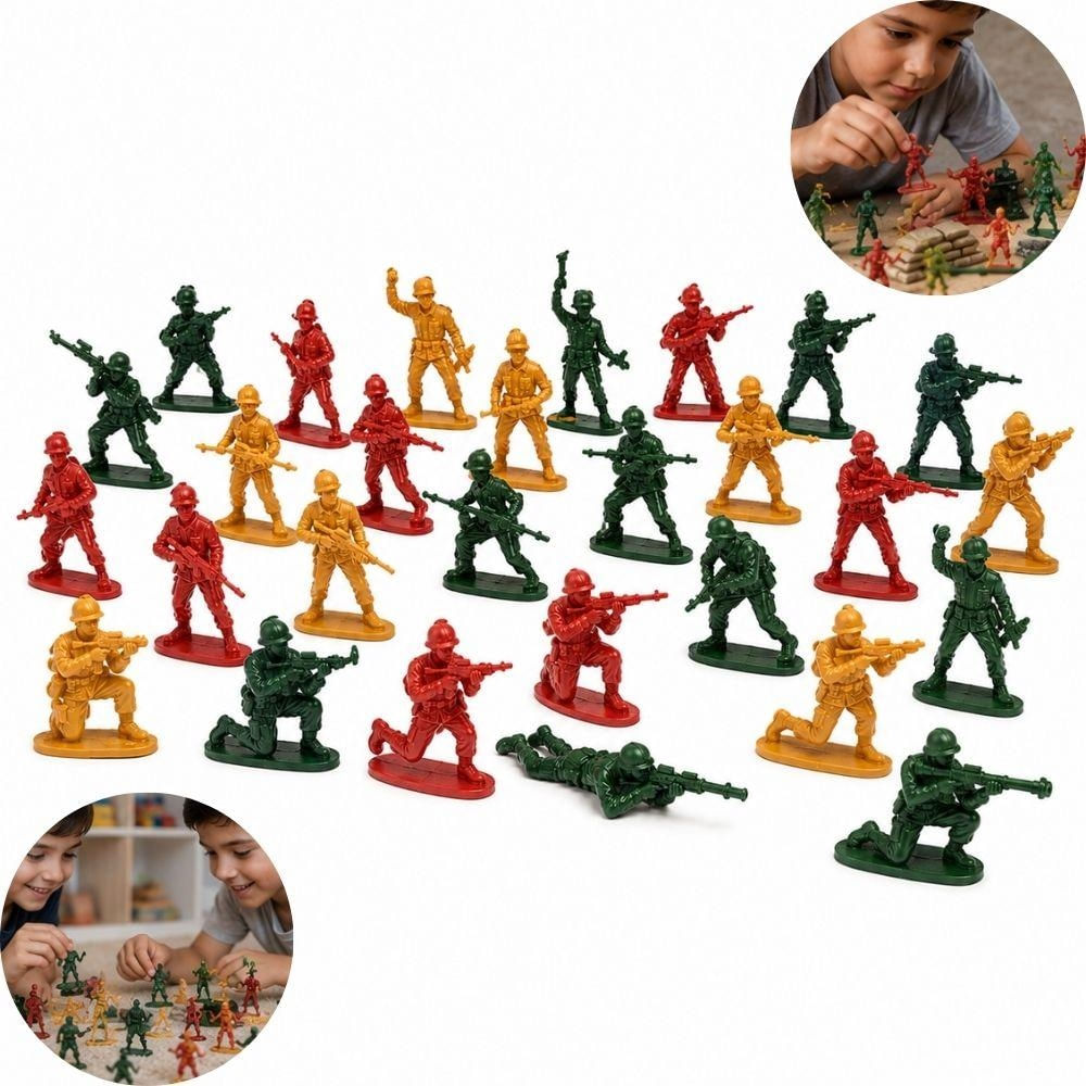 KIT 90 SOLDADINHOS EXÉRCITO MILITAR MINIATURA BRINQUEDO INFANTIL FORÇAS ARMADAS