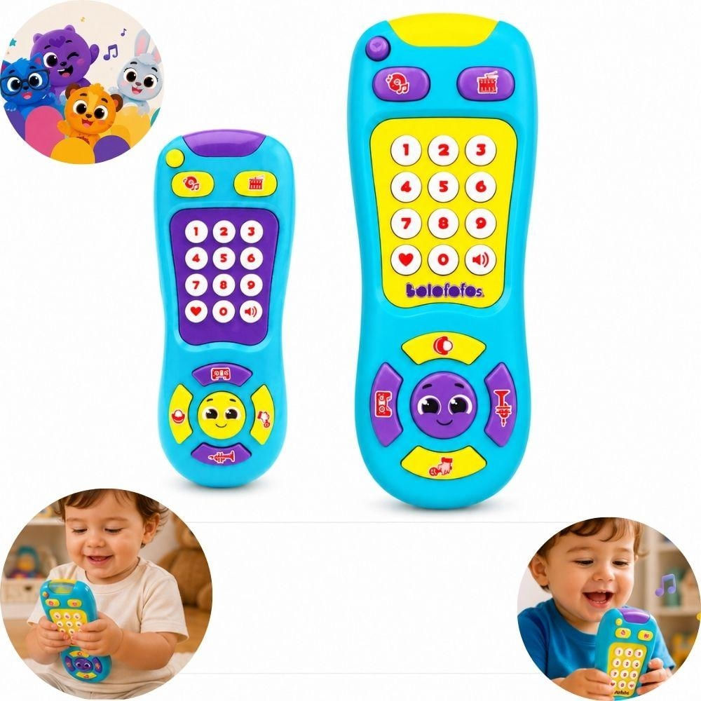 CONTROLE REMOTO BOLOFOFOS MUSICAL SOM LUZ BRINQUEDO EDUCATIVO INTERATIVO INFANTIL DIVERTIDO