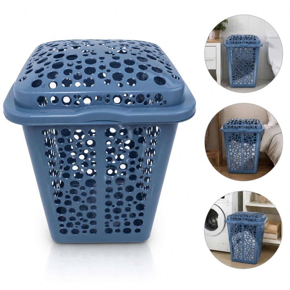 ORGANIZADOR DE BRINQUEDOS INFANTIL 80L AZUL GRANDE CESTO TELADO PORTA TRECO ROUPA SUJA MULTIUSO QUARTO LAVANDERIA BANHEI